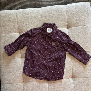 Cinch button Down long Sleeve Shirt Sz 12-18 months
